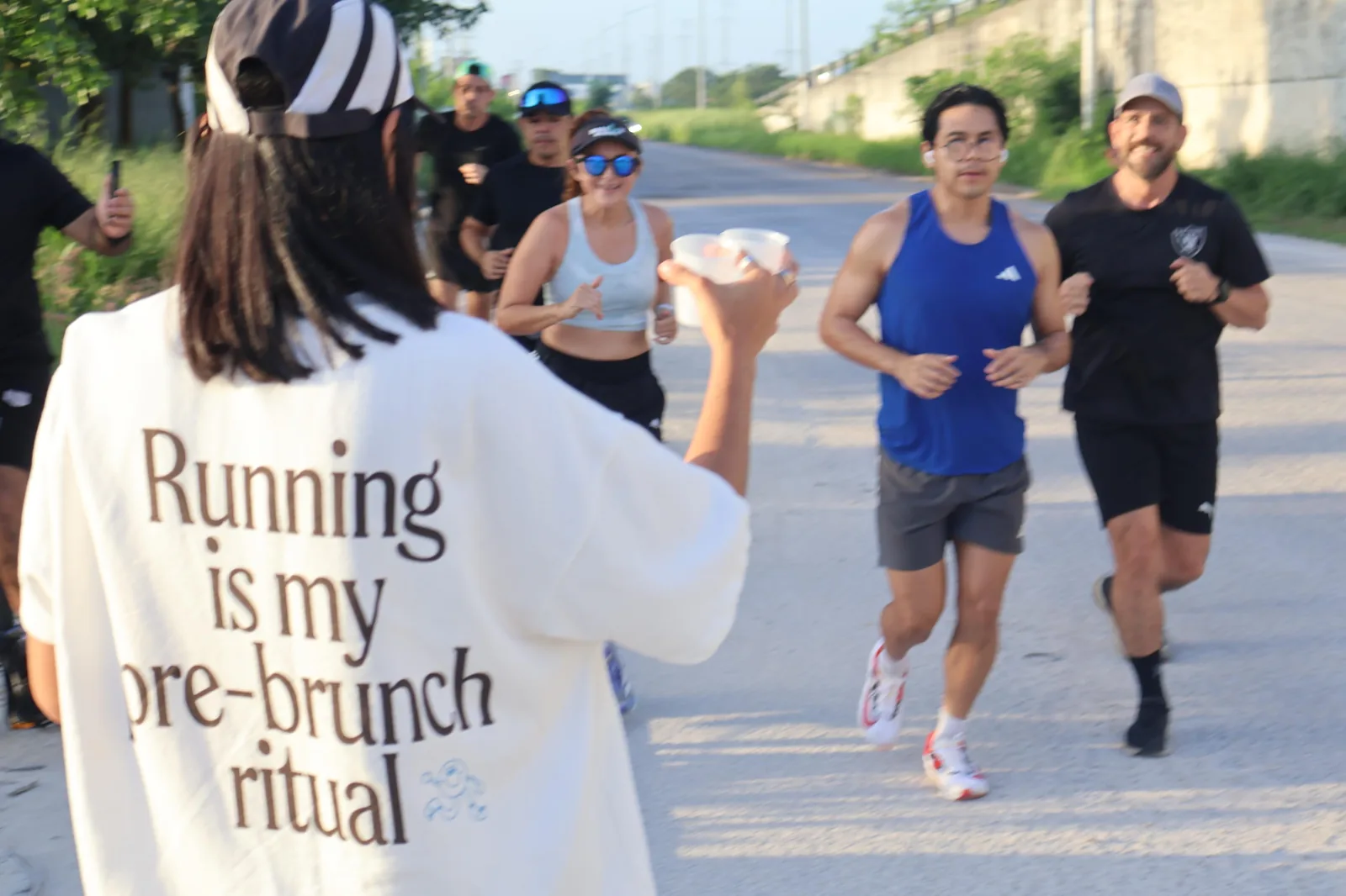 Running and Coffee Shot and Run